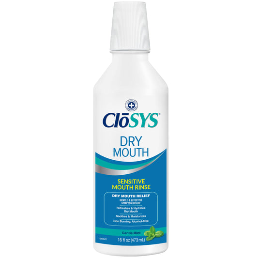 CloSYS botella frontal 16 oz mostrando diseño y fácil identificación del producto