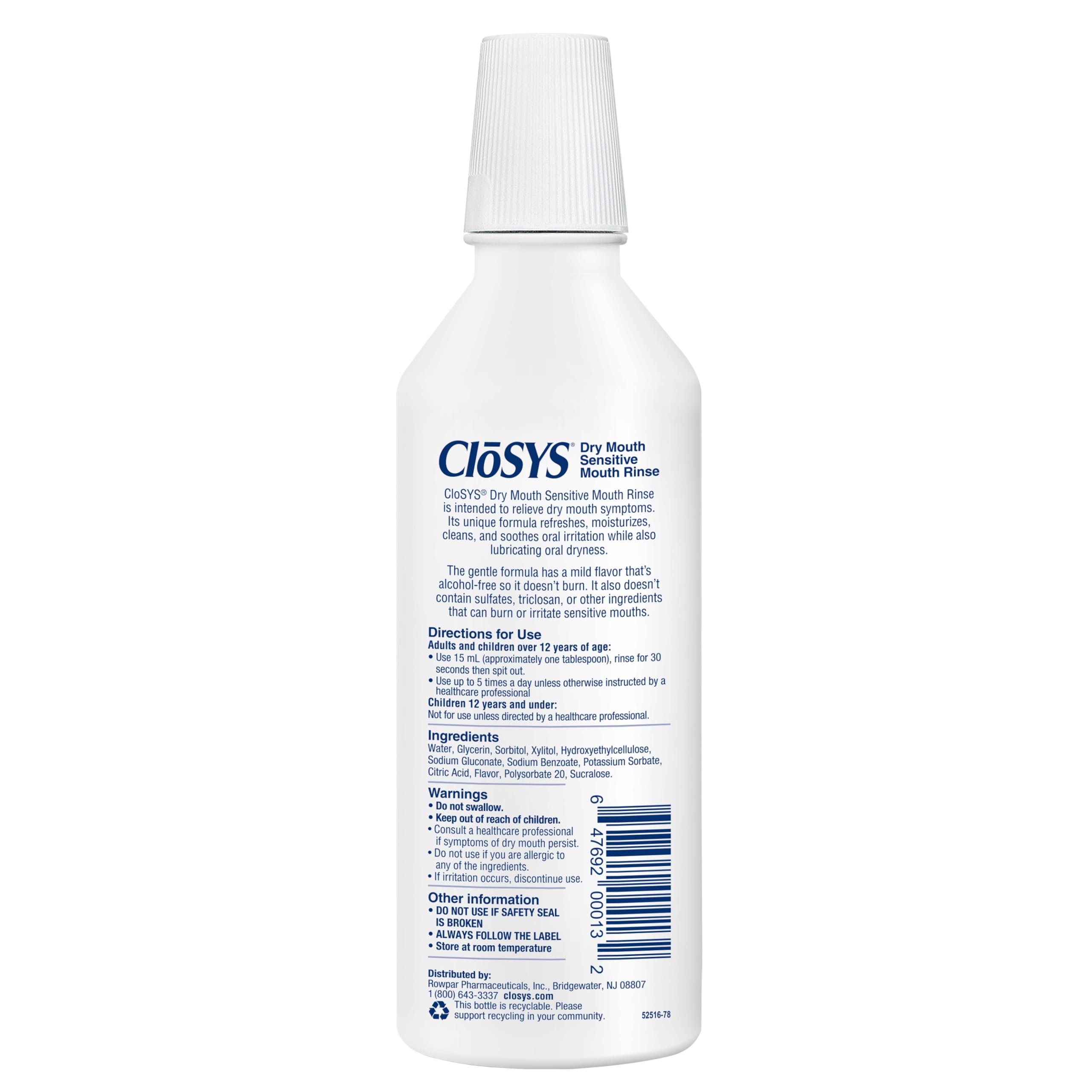 CloSYS junto a cepillo de dientes para comparar tamaño y dosificación práctica