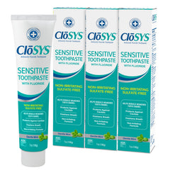 CloSYS frente del empaque mostrando marca y beneficios, limpieza confiable