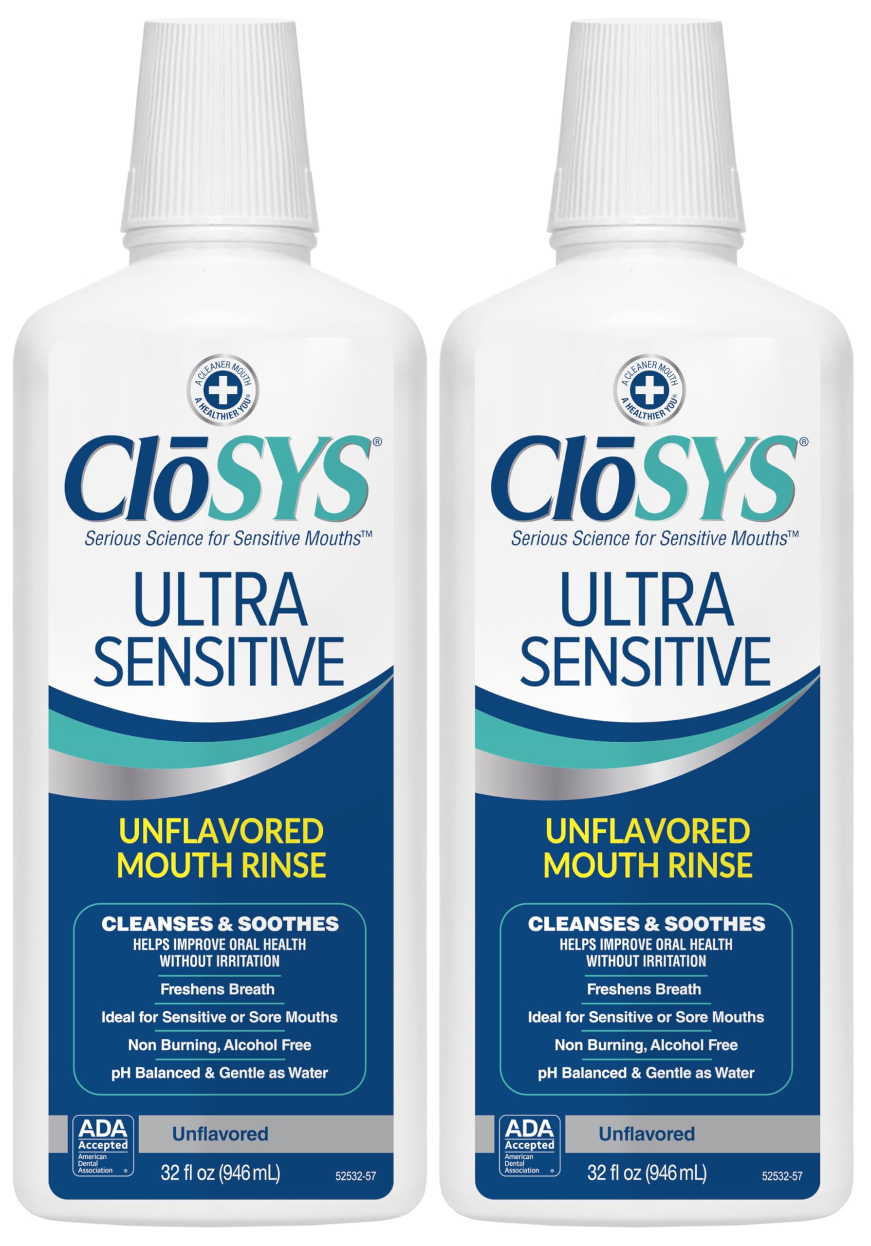 CloSYS botella frontal 32 oz clara y sin alcohol para uso diario