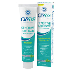 CloSYS tubo frontal mostrando diseño y beneficios para una limpieza suave