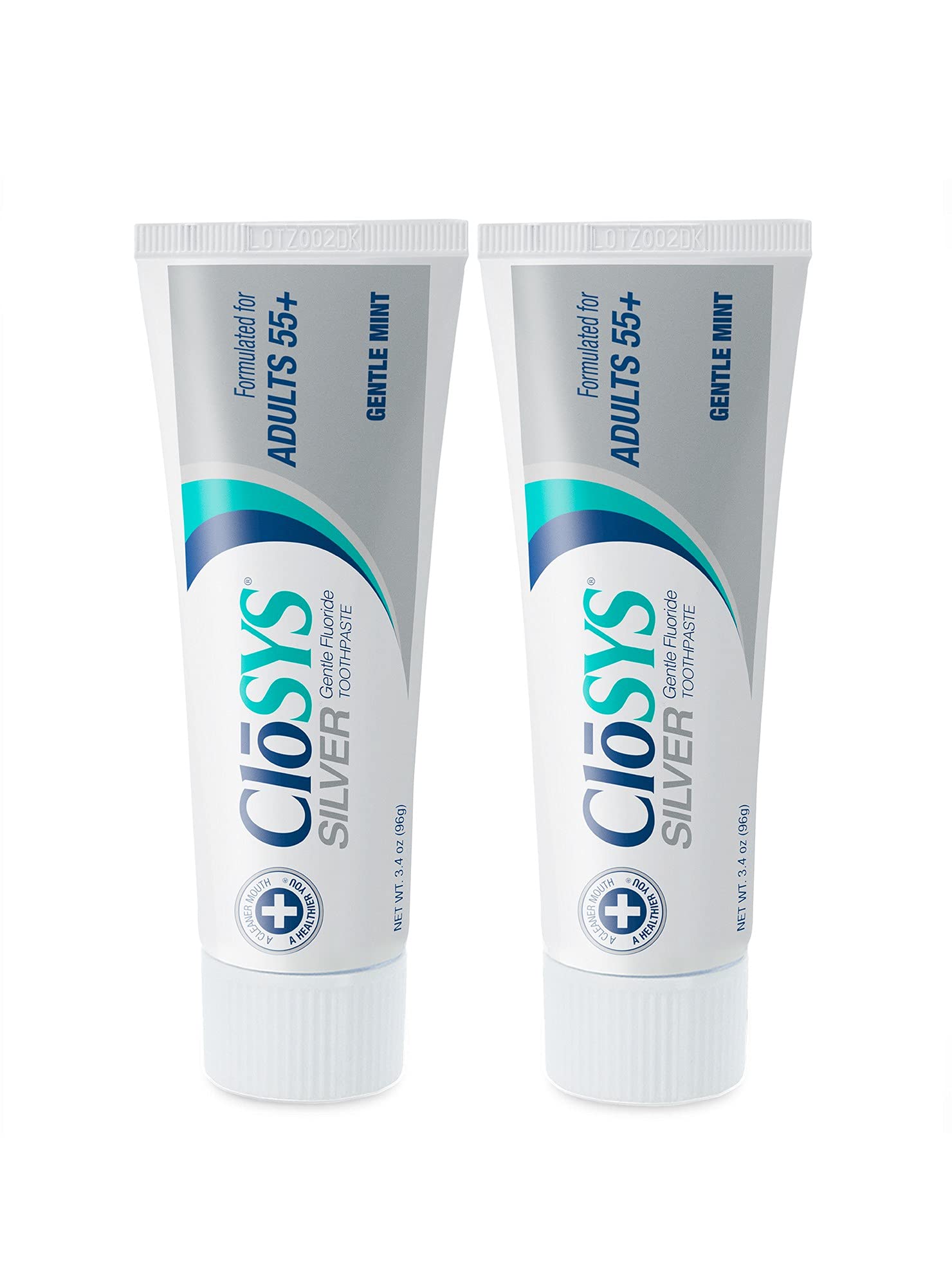 CloSYS Silver pack frontal mostrando dos tubos y beneficio de protección