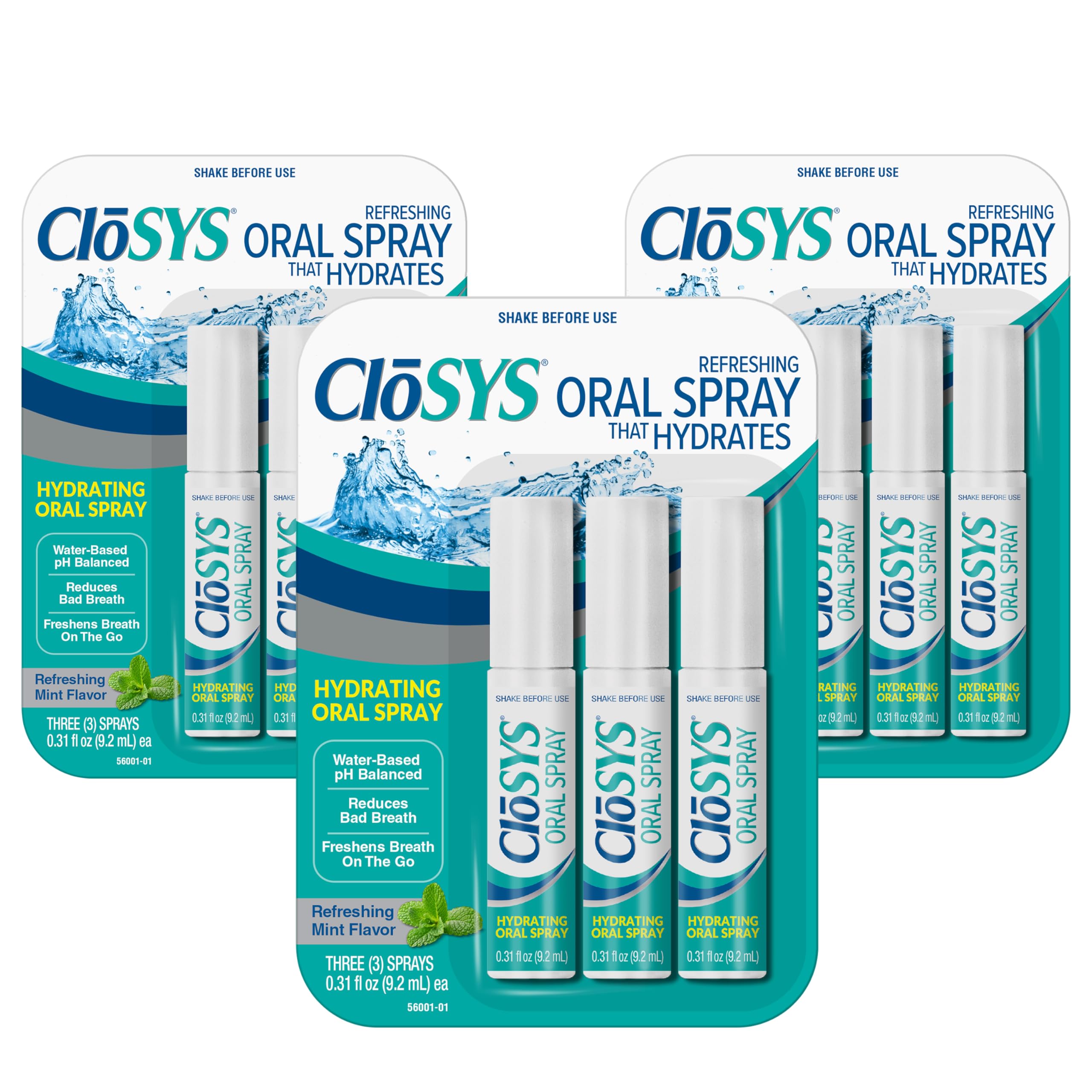 CloSYS spray frente del envase mostrando diseño compacto y conveniencia