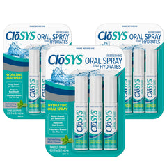 CloSYS spray frente del envase mostrando diseño compacto y conveniencia