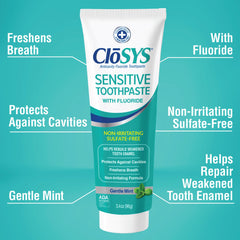 CloSYS textura de la crema mint demostrando suavidad y efecto no abrasivo