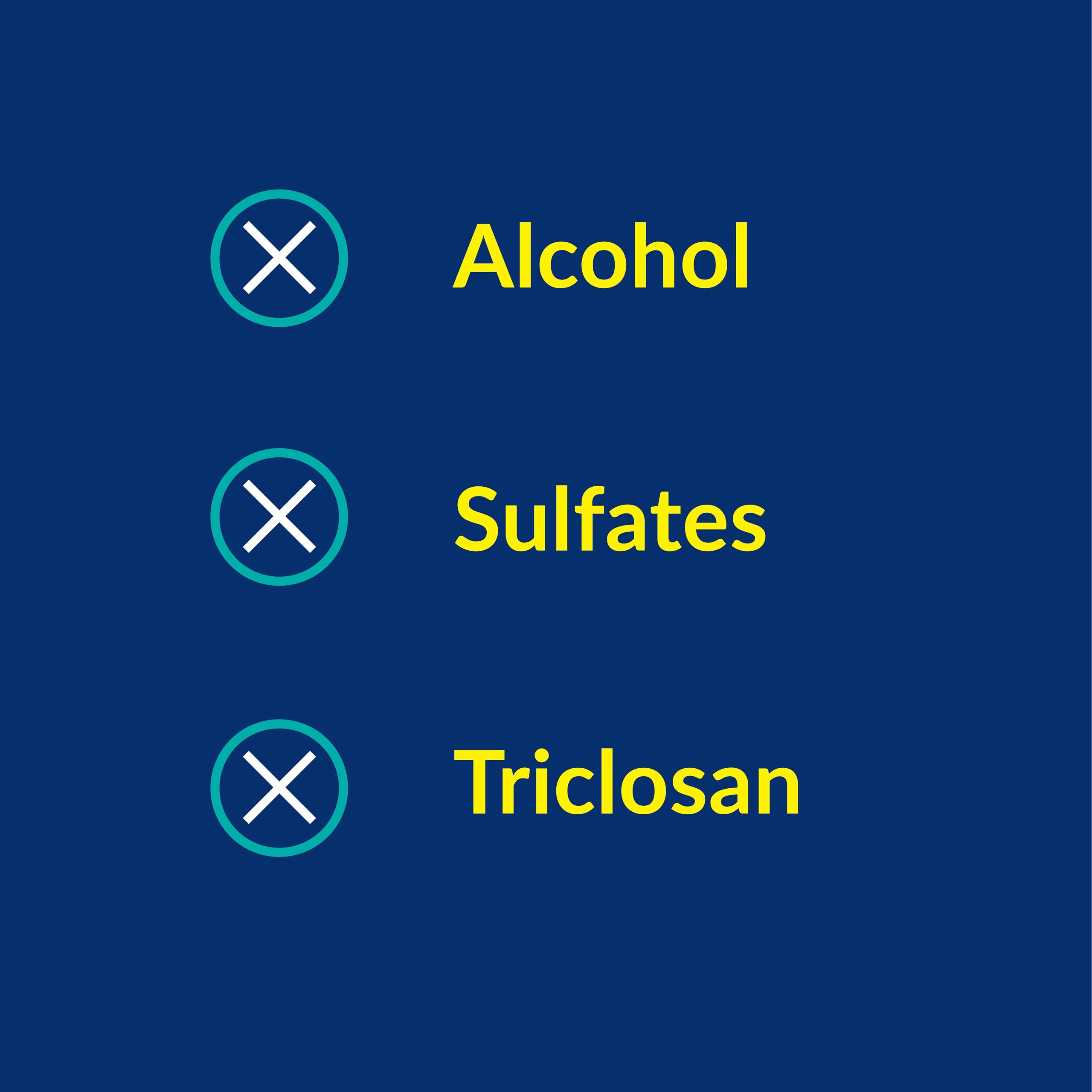 CloSYS líquido transparente muestra textura suave y sin alcohol