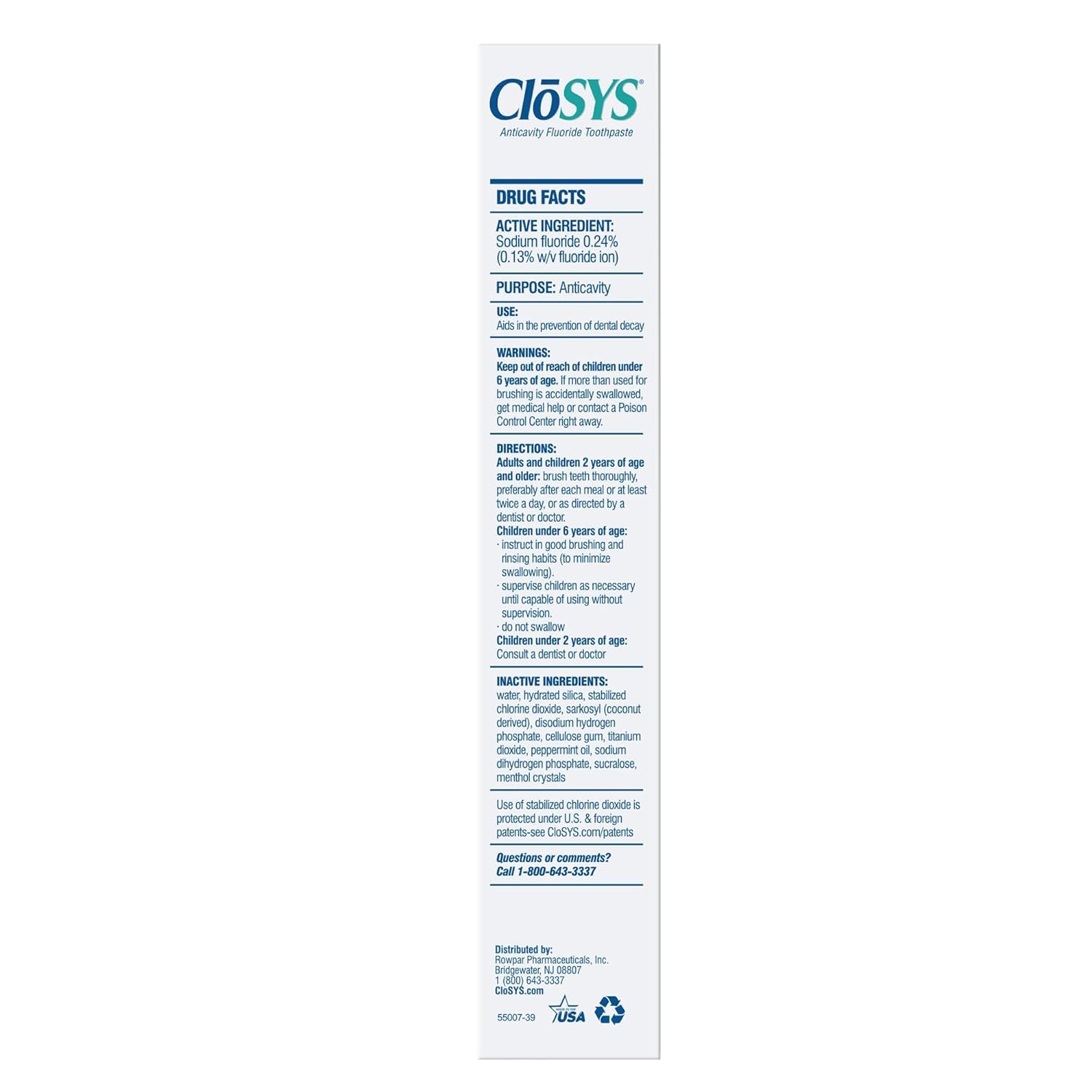 CloSYS detalle del tubo y textura de la pasta, suavidad para encías