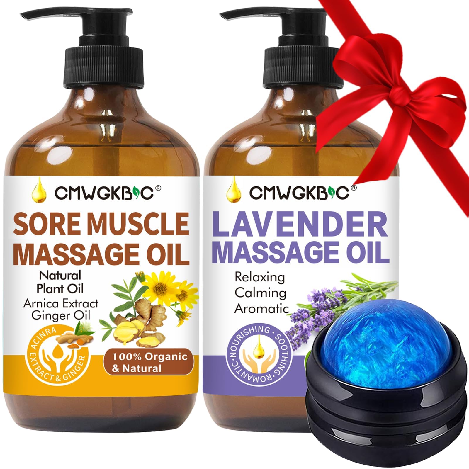 CMWGKBC envase frontal del set de aceites mostrando ingredientes naturales y beneficios