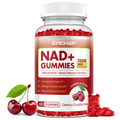 CNCHEF empaque frontal de gominolas NAD+ mostrando conveniencia