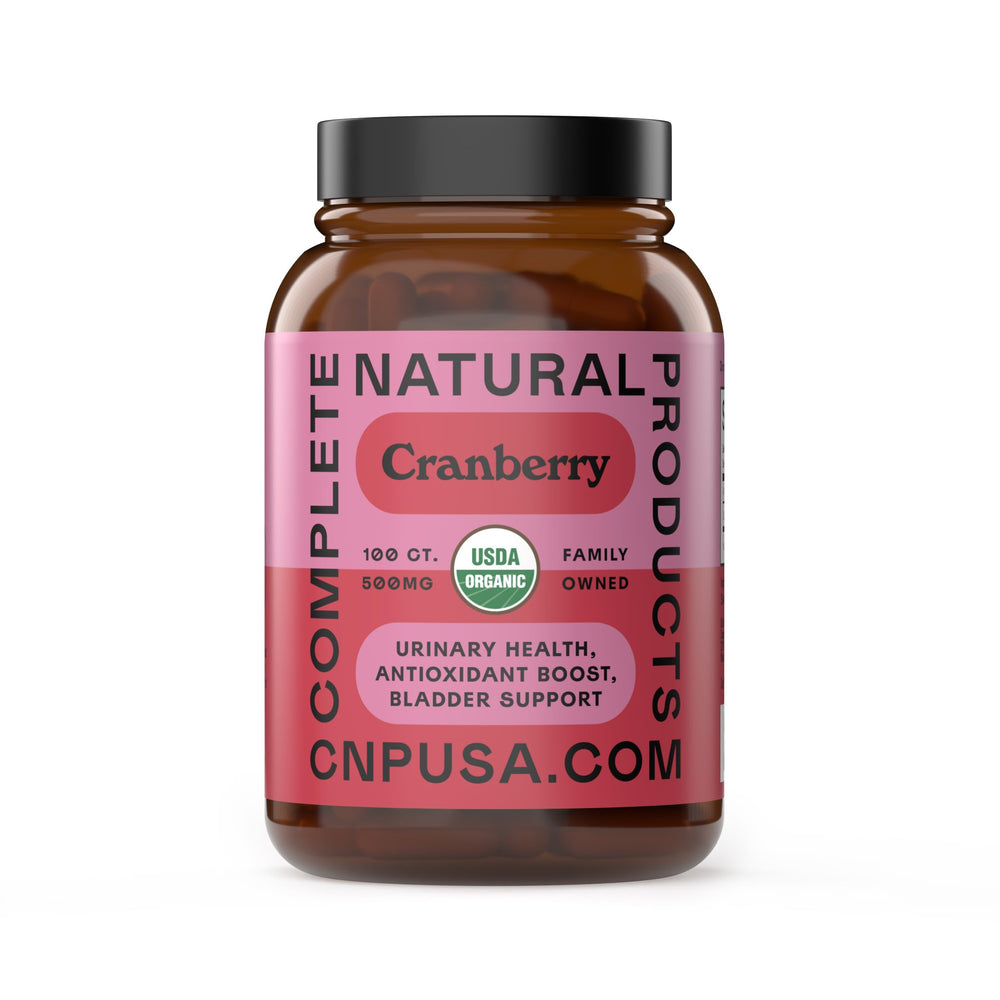 Complete Natural Products envase frontal mostrando cápsulas y beneficios