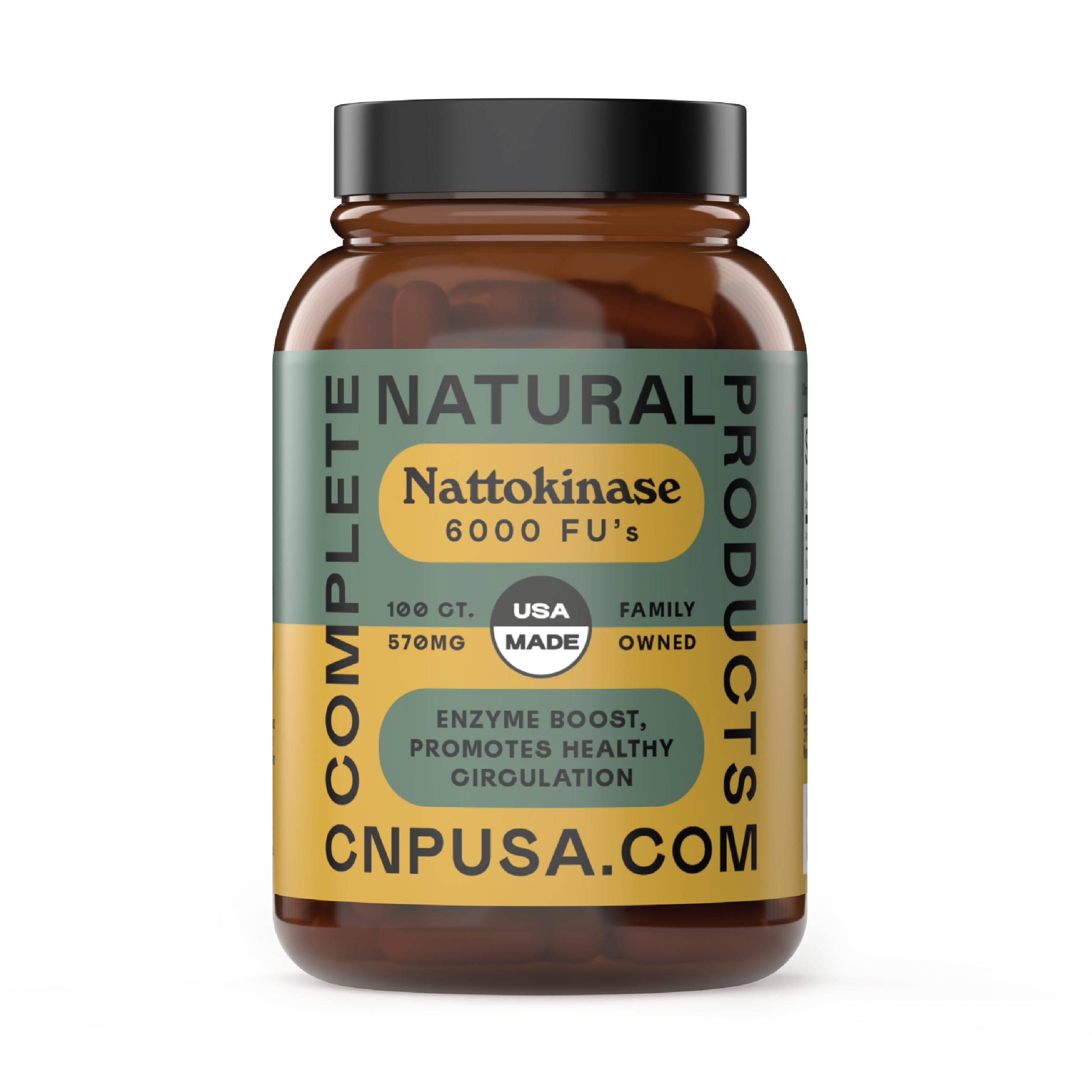 Complete Natural Products frasco frontal de nattokinase 100 cápsulas beneficiando la confianza