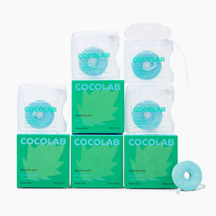 Cocolab Cocofloss empaque frontal mostrando pack de 4 y aroma menta, limpieza confiable