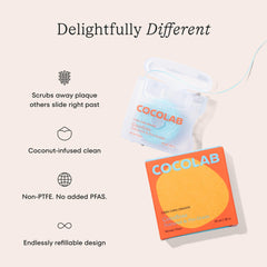 Cocolab Cocofloss primer plano de la textura del hilo que muestra trenzado y agarre