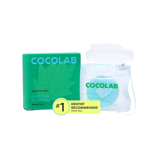 Cocolab Cocofloss paquete frontal mostrando el diseño y aroma menta