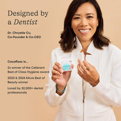 Cocolab Cocofloss hilo con brillo de aceite de coco, deslizamiento suave y cómodo