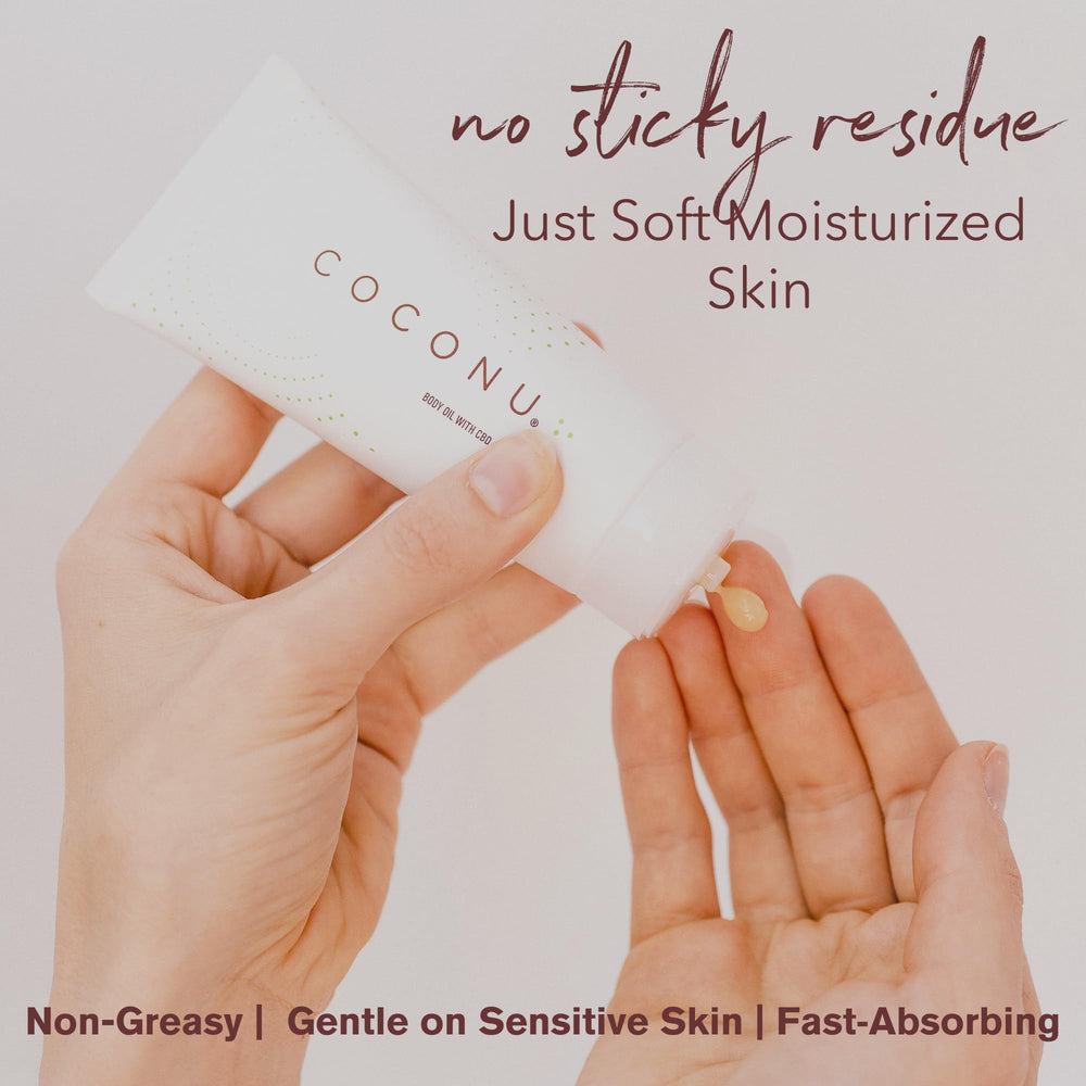 COCONU frasco sobre repisa de baño, integración en rutina diaria