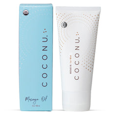 COCONU envase frontal 3 oz mostrando diseño y tamaño práctico