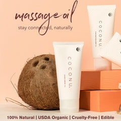 COCONU textura del aceite en gota mostrando acabado sedoso y nutrición