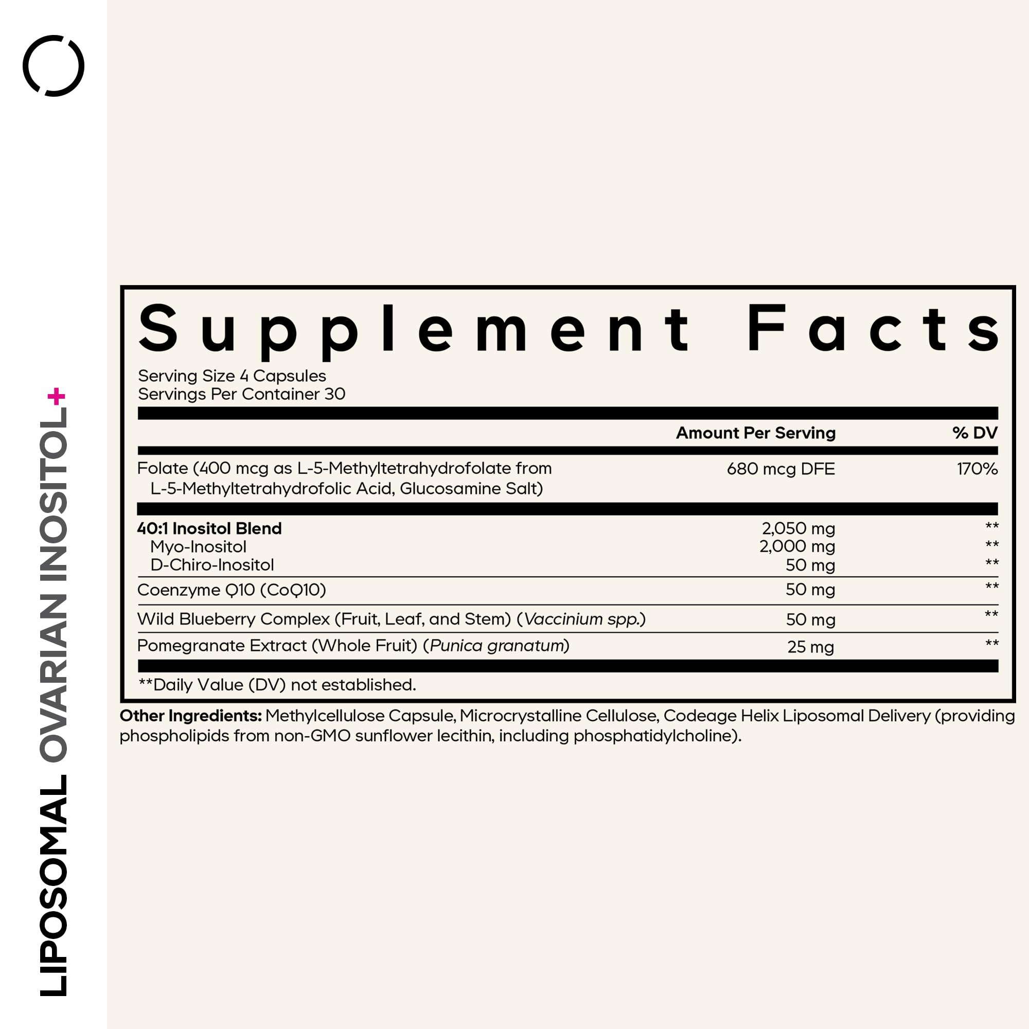 Codeage cápsula detalle de textura y recubrimiento liposomal