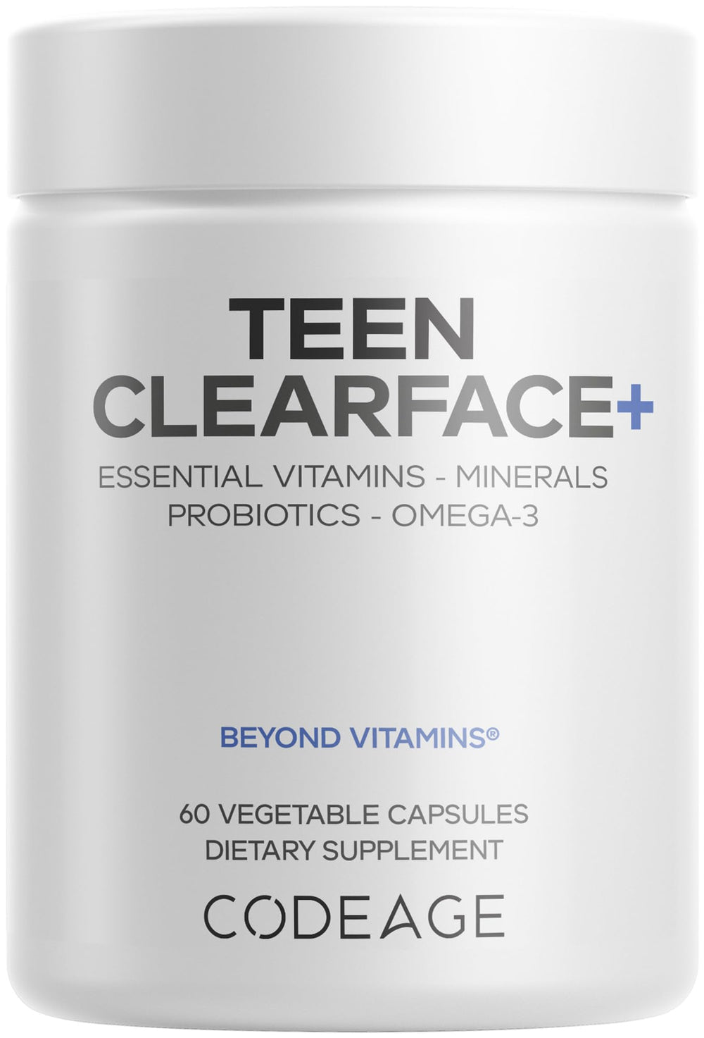 Codeage Clearface botella de cápsulas para adolescentes