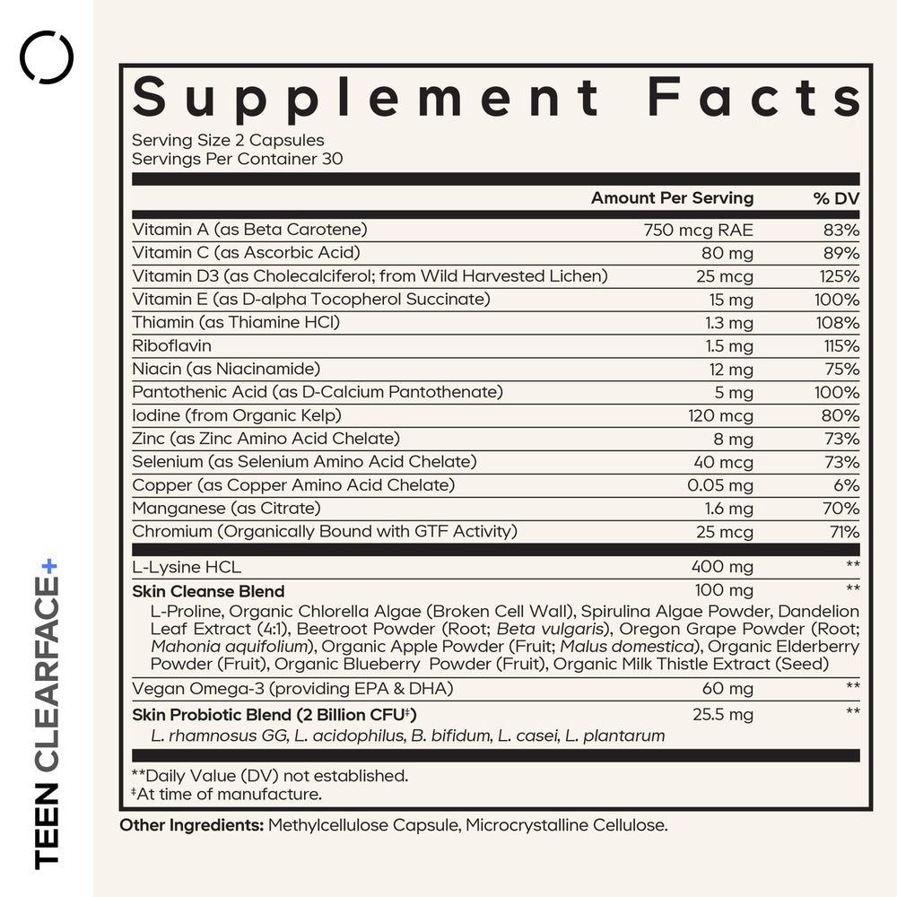 Codeage Clearface vitaminas para adolescentes