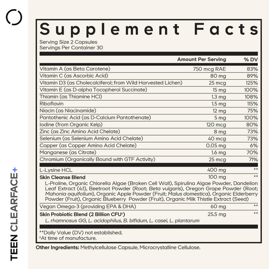 Codeage Clearface vitaminas para adolescentes