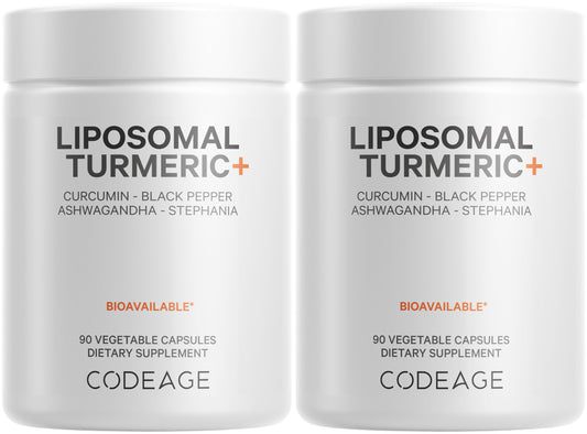 Codeage Curcuma Orgánica en cápsulas dentro de la botella para apoyo diario de salud