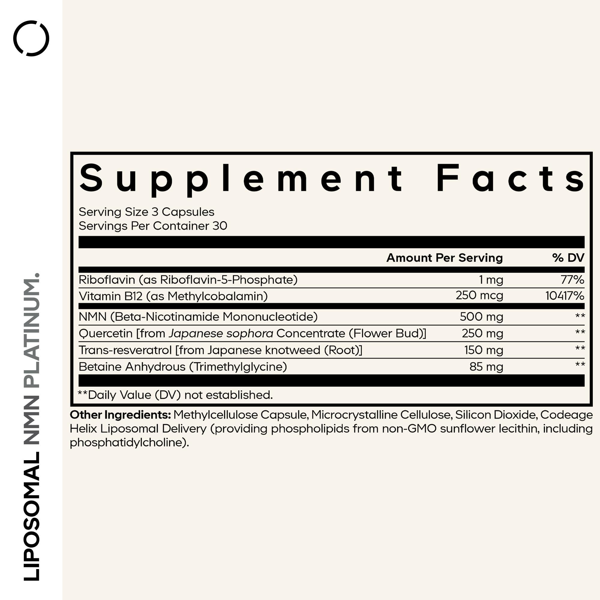 Codeage cápsula abierta con polvo liposomal y vista del contenido