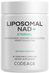Codeage frontal del envase mostrando etiqueta y beneficio de 500 mg NAD+