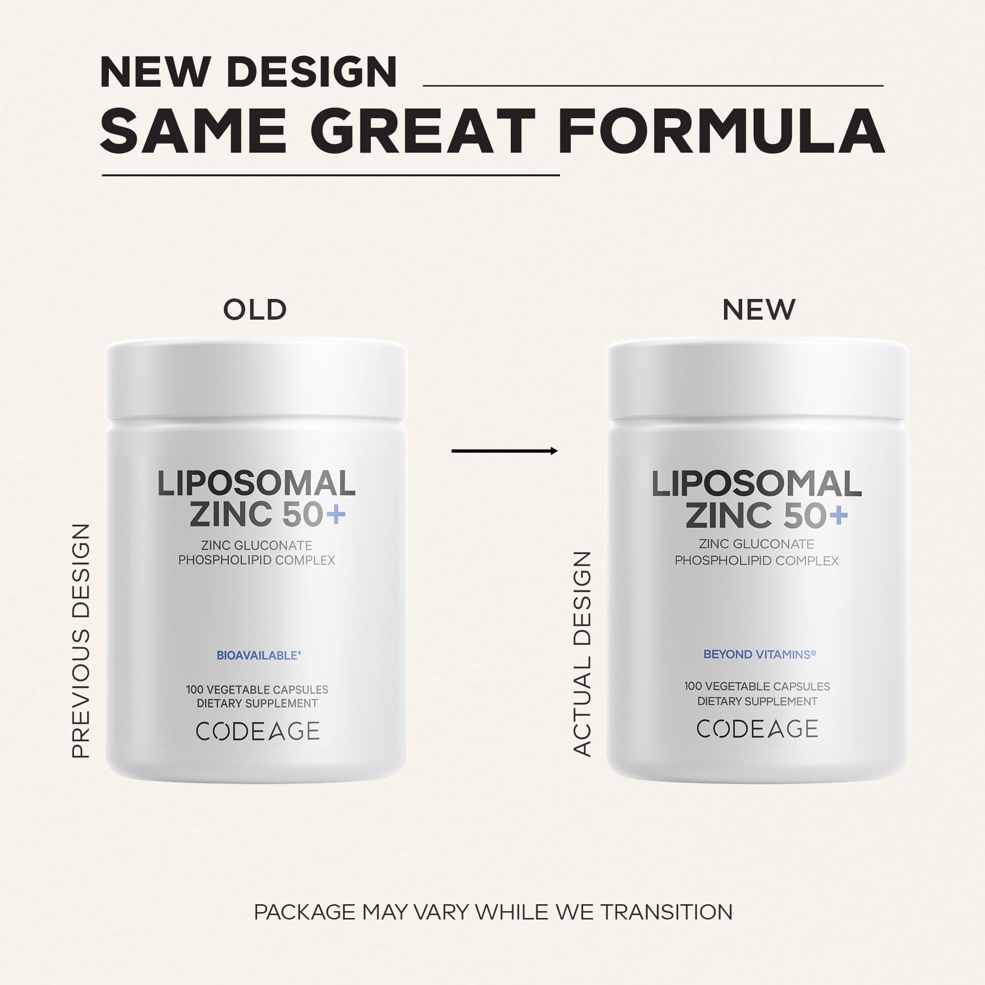 Codeage representación liposomal de la matriz mostrando protección y estabilidad del zinc