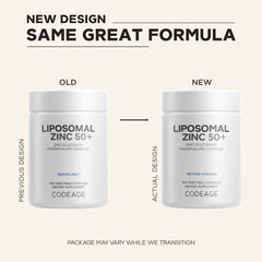 Codeage representación liposomal de la matriz mostrando protección y estabilidad del zinc