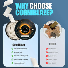 CogniBlaze en escritorio con laptop y libreta, apoyo al enfoque sin cafeína