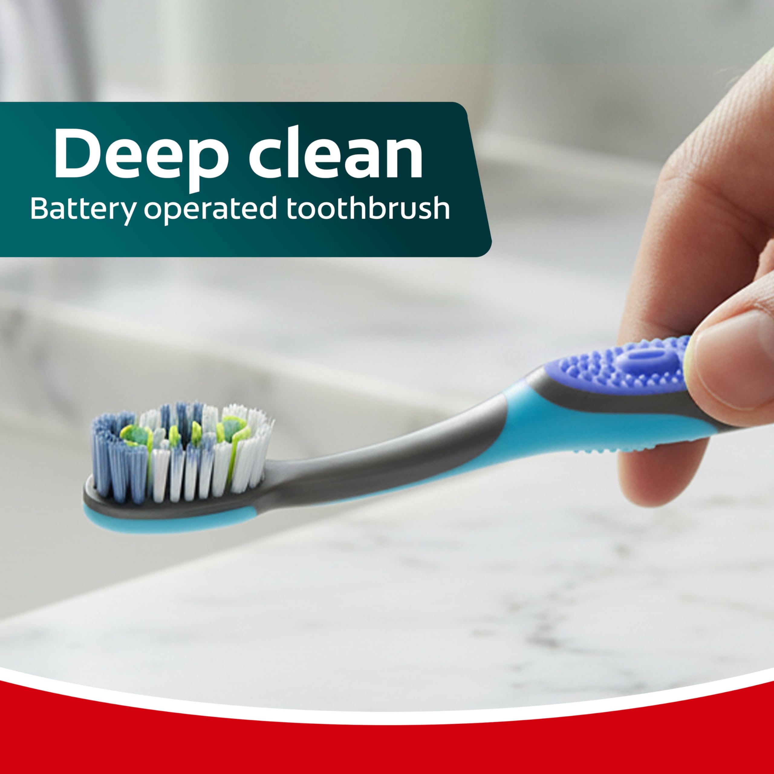 Colgate detalle del cabezal y cerdas suaves para limpieza eficaz y delicada