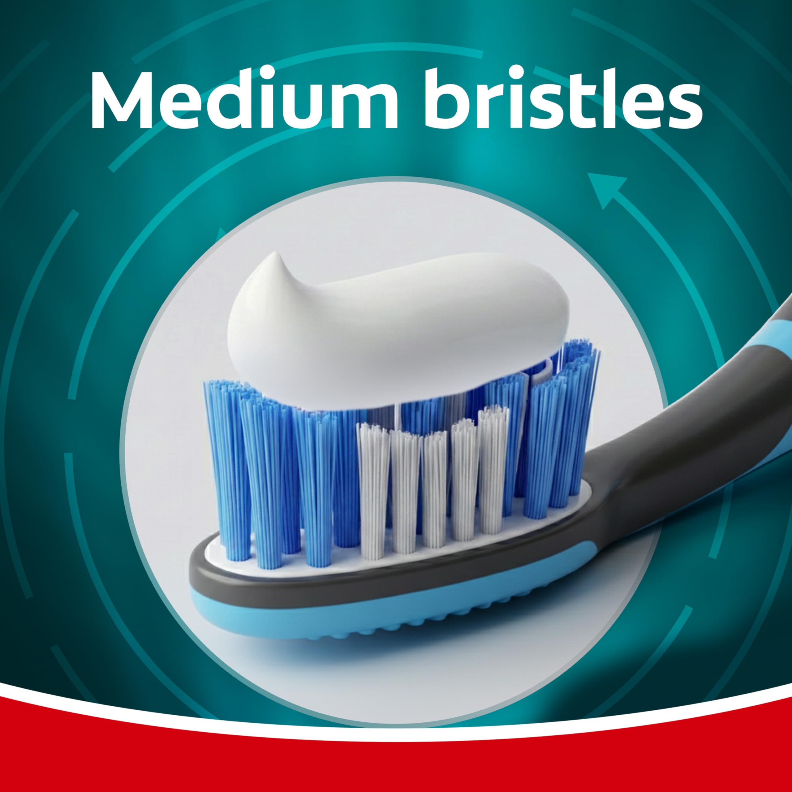Colgate 360 cepillo sostenido en mano para mostrar facilidad de uso y control