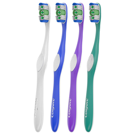 Colgate 360 detalle de las cerdas medianas para eliminación de placa