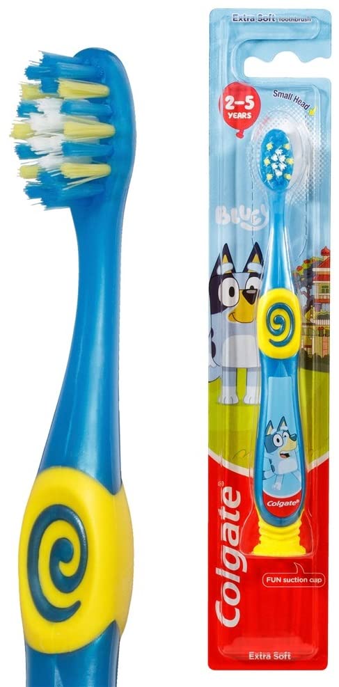 Colgate Bluey detalle de cerdas extra suaves para limpieza delicada