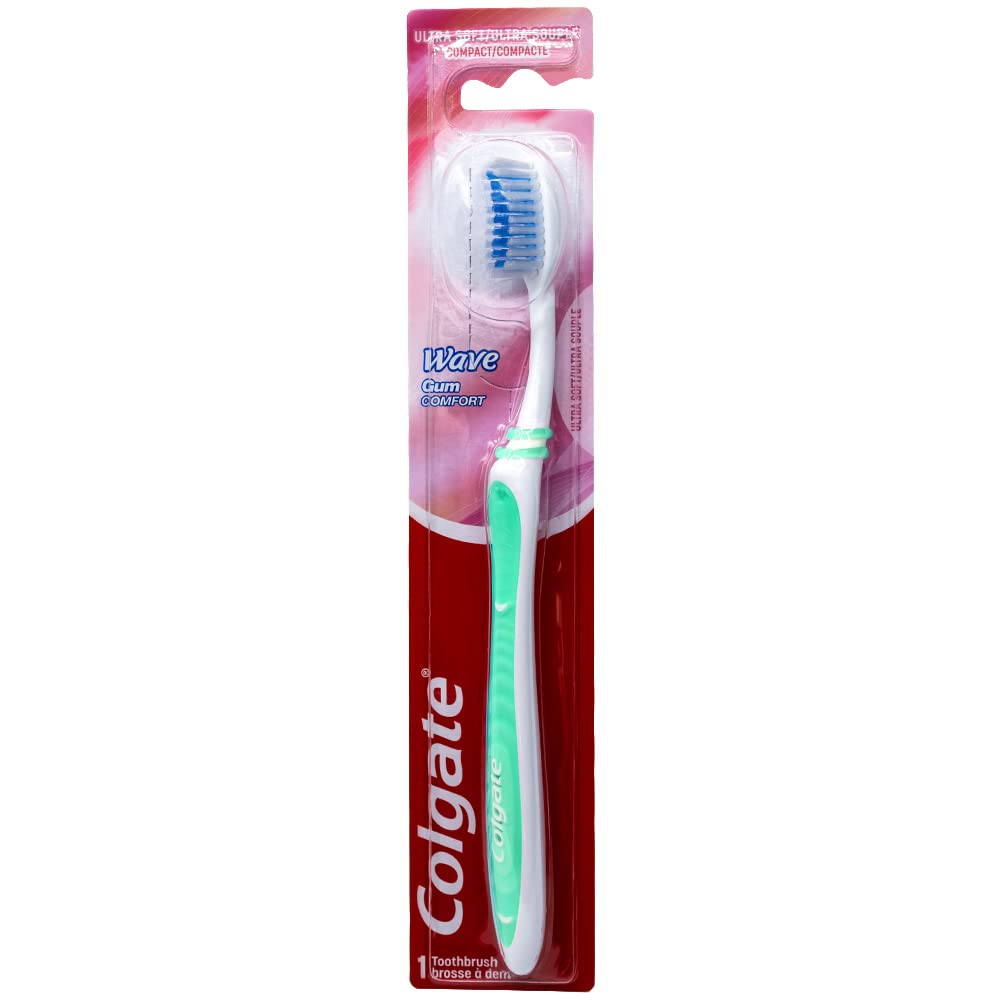 Colgate cerdas ultra suaves tocando encía para mayor confort