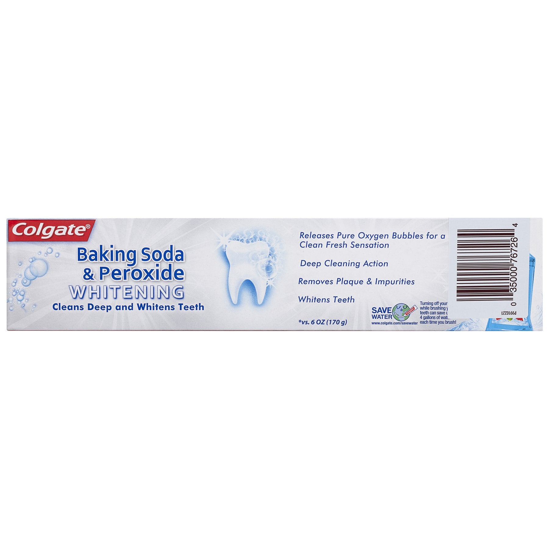 Colgate detalle de la textura de la pasta con burbujas y aspecto blanqueador