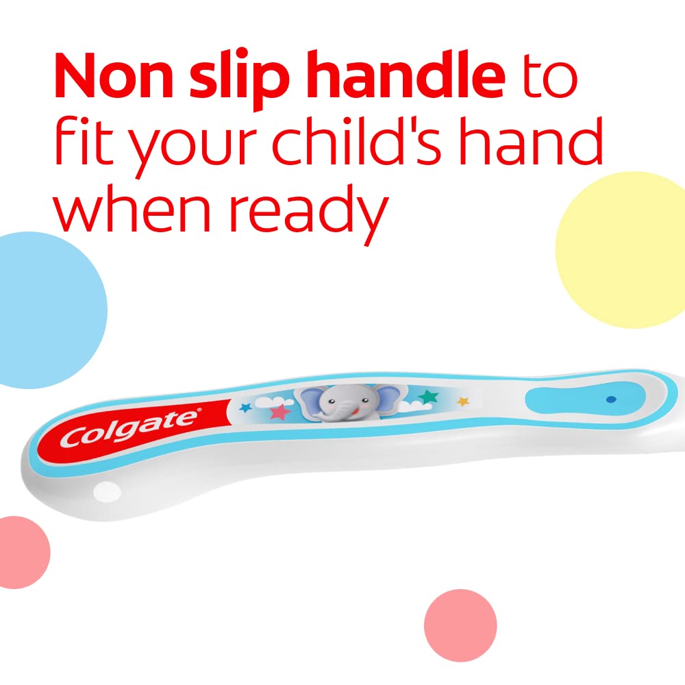 Colgate cepillado realizado por cuidador para control y seguridad