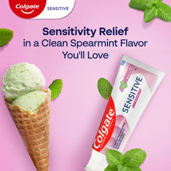 Colgate etiqueta frontal con activos que protegen la sensibilidad