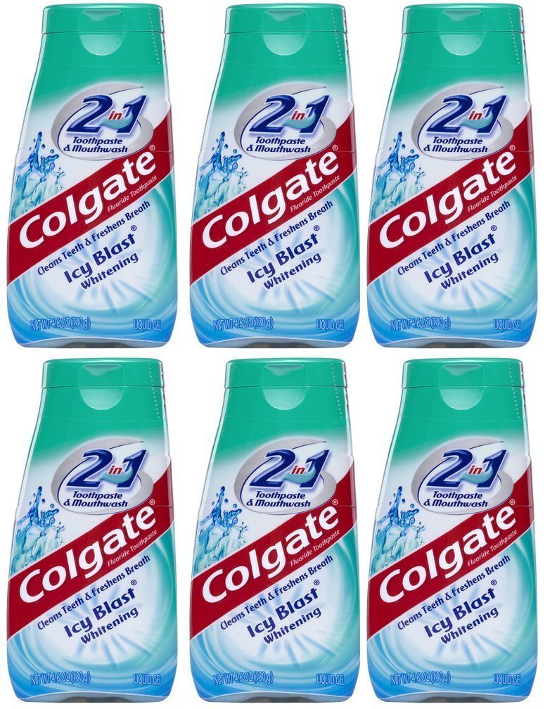 Colgate empaque frontal seis tubos mostrando cantidad y frescura