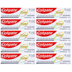 Colgate frente del empaque en pack de 10 práctico para viaje y conveniencia