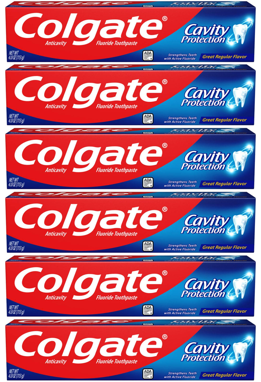 Colgate frente del empaque mostrando tubos y ahorro práctico