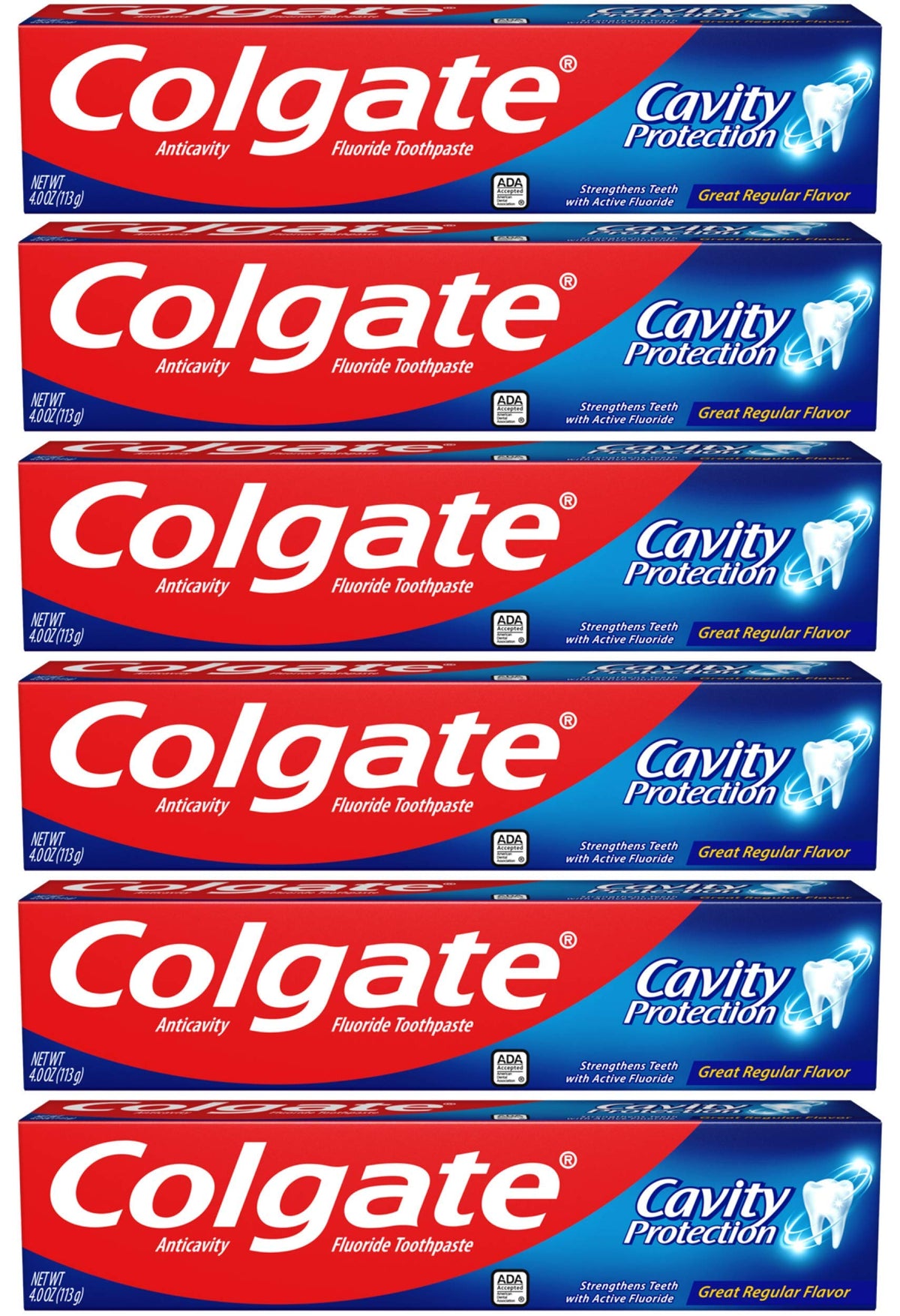 Colgate frente del empaque mostrando tubos y ahorro práctico