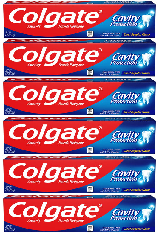 Colgate frente del empaque mostrando tubos y ahorro práctico