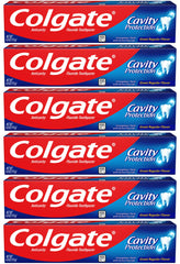 Colgate frente del empaque mostrando tubos y ahorro práctico