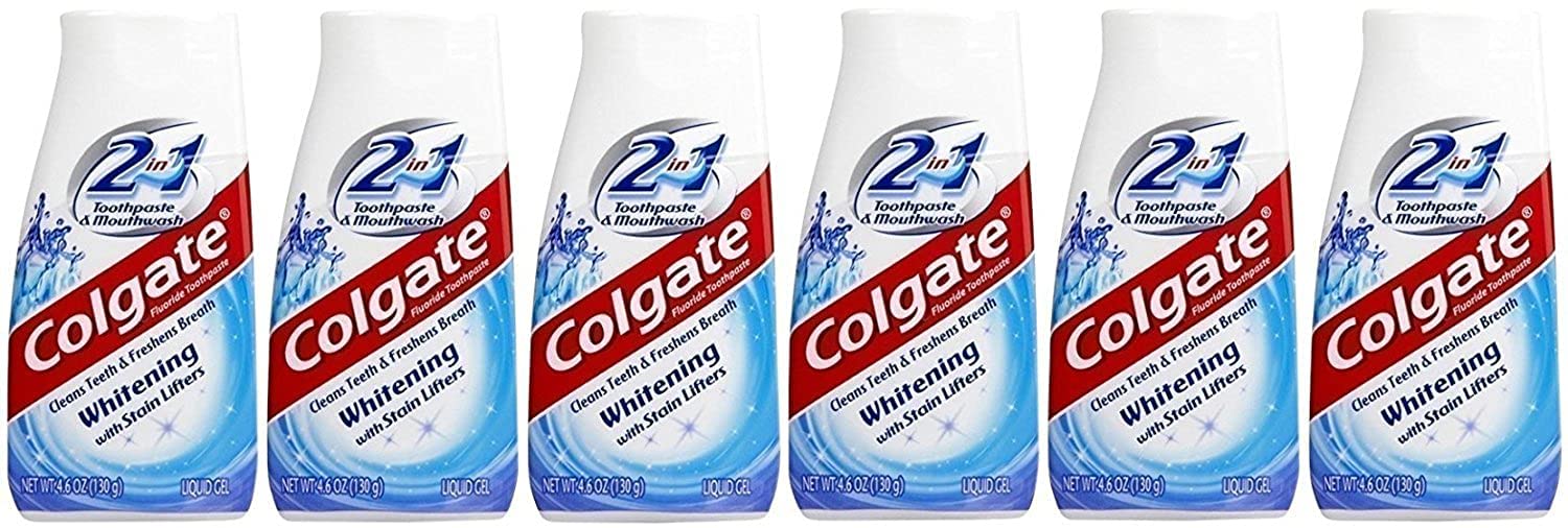 Colgate frontal del paquete mostrando formato de 4.6 oz y beneficios