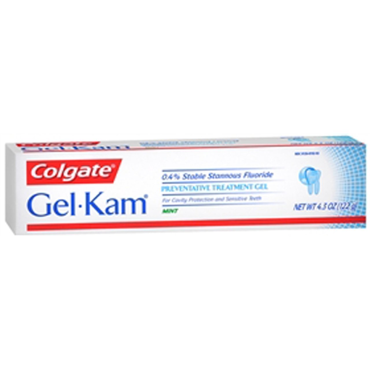Colgate Gel-Kam frente empaque mostrando 2 unidades como protección y alivio