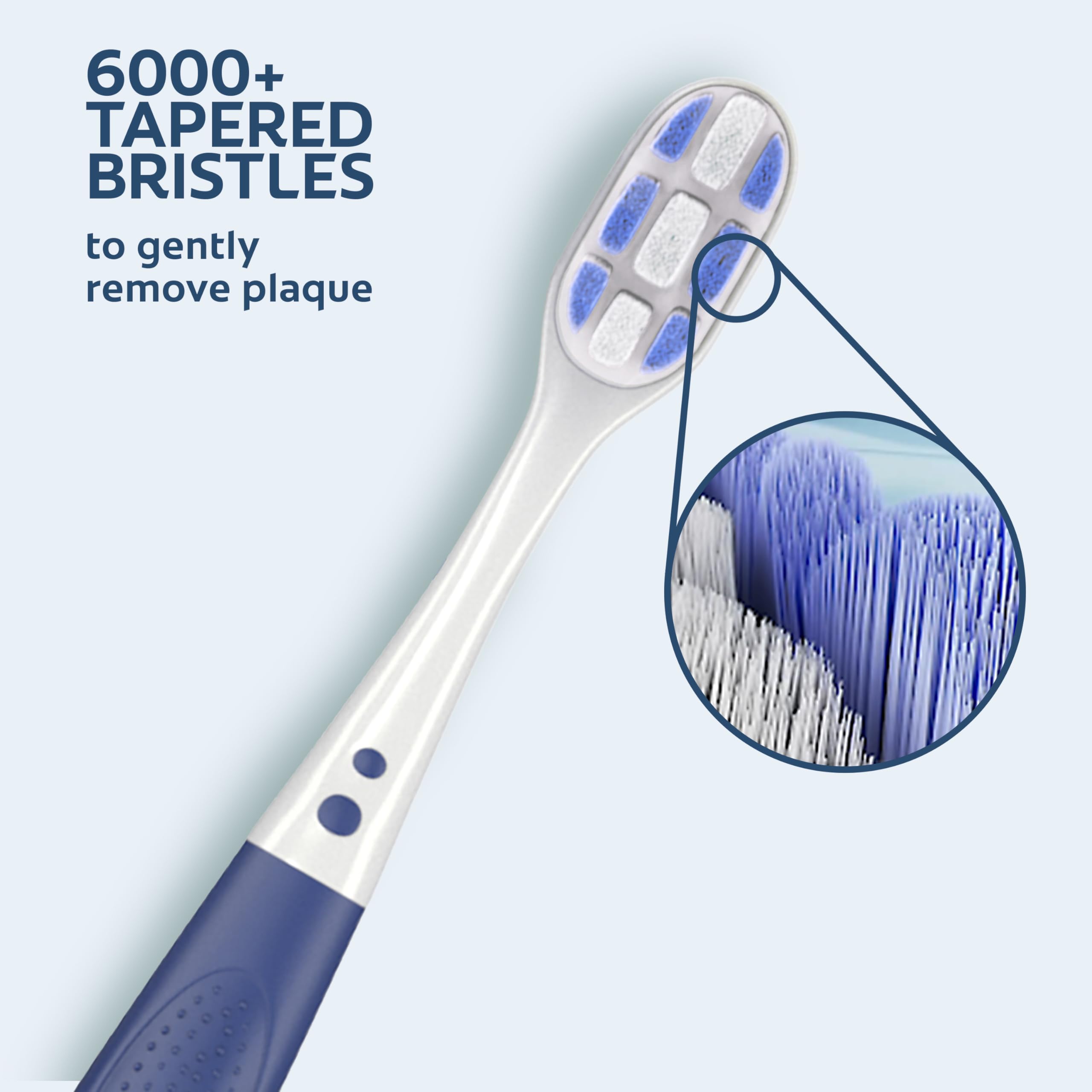 Colgate comparación de tamaño del cabezal para acceso al margen gingival