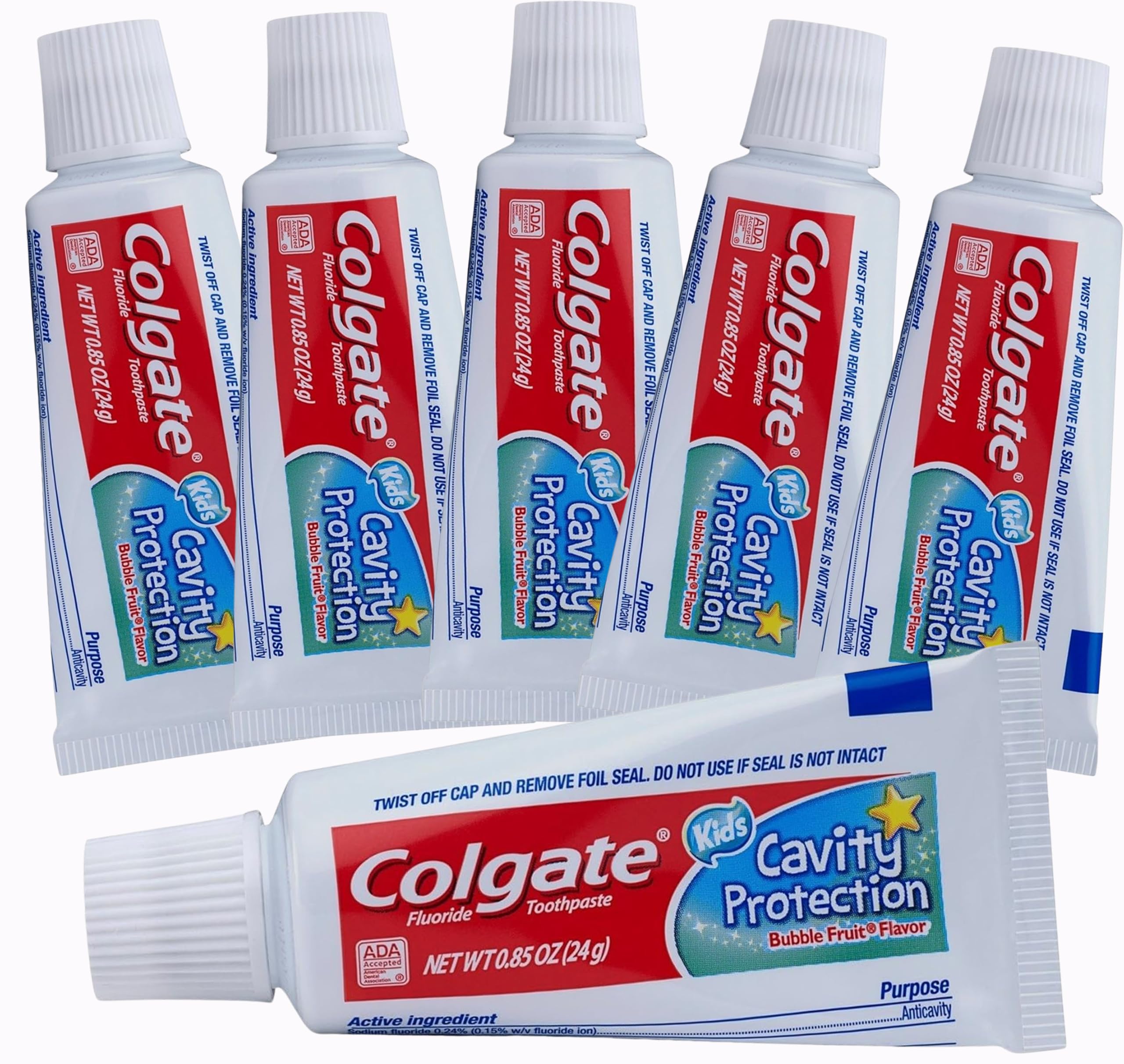 Colgate frontal del paquete 6 tubos mostrando conveniencia